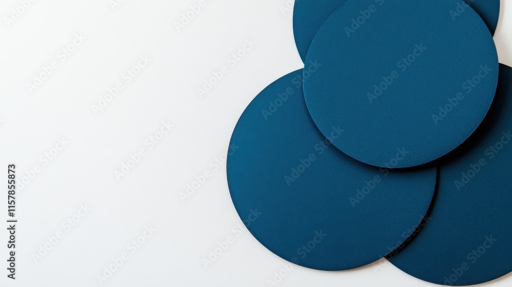Aufkleber blue circular objects on a white background for creative design projects