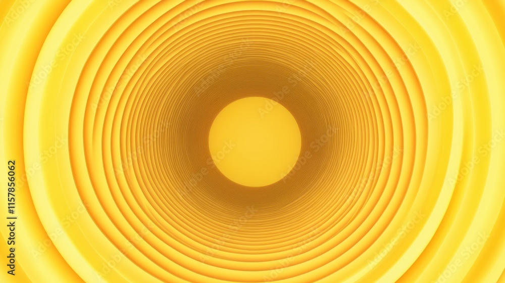 Poster abstract yellow tunnel with circular patterns in gradual light