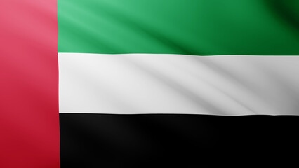 Obraz premium Waving flag of United Arab Emirates. National flag of United Arab Emirates background