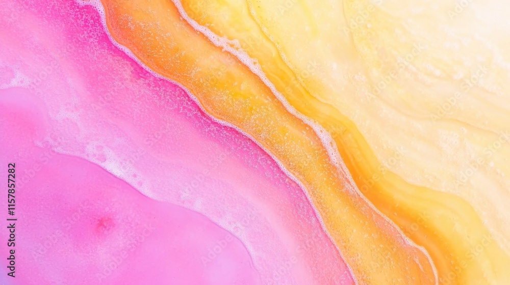 Poster abstract colorful waves of pink and yellow with smooth textures and patterns