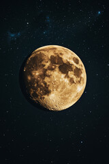 Obraz premium A full moon in the night sky with stars in the background