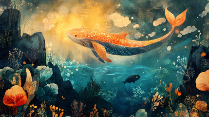 Wizualizacja morskiej scenerii. Thalassic. Illustration