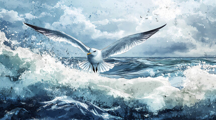 Wizualizacja morskiej scenerii. Thalassic. Illustration