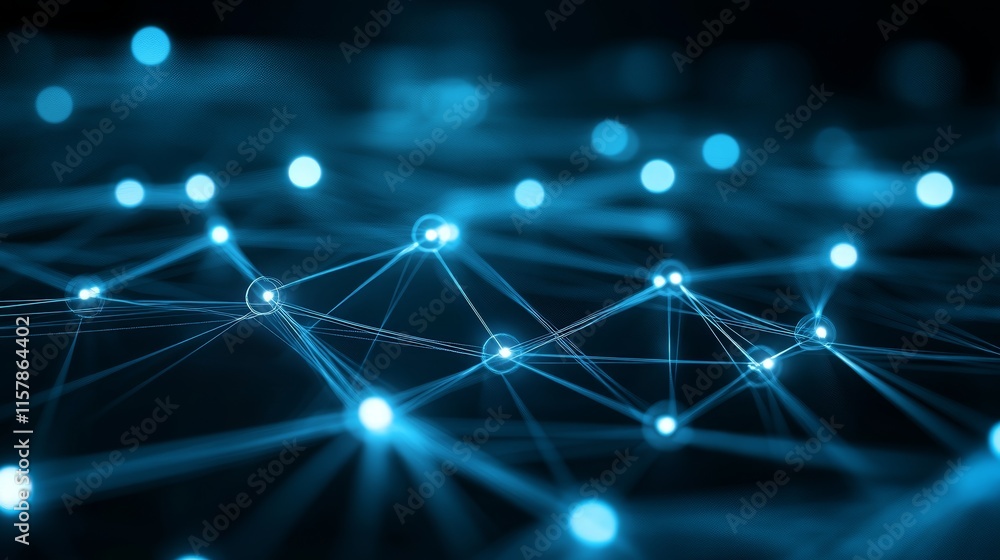 Aufkleber abstract glowing network connection. digital data, technology, and global network concept.