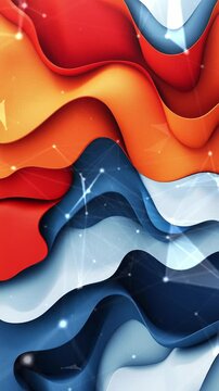 Colorful Background. 3D rendering of abstract shapes in red, orange, and blue colors, with smooth curves and a light background, suitable as a wallpaper for an iPhone. Generate AI.