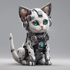cute robot cat character