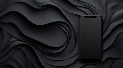 mobile phone mockup on abstract black background