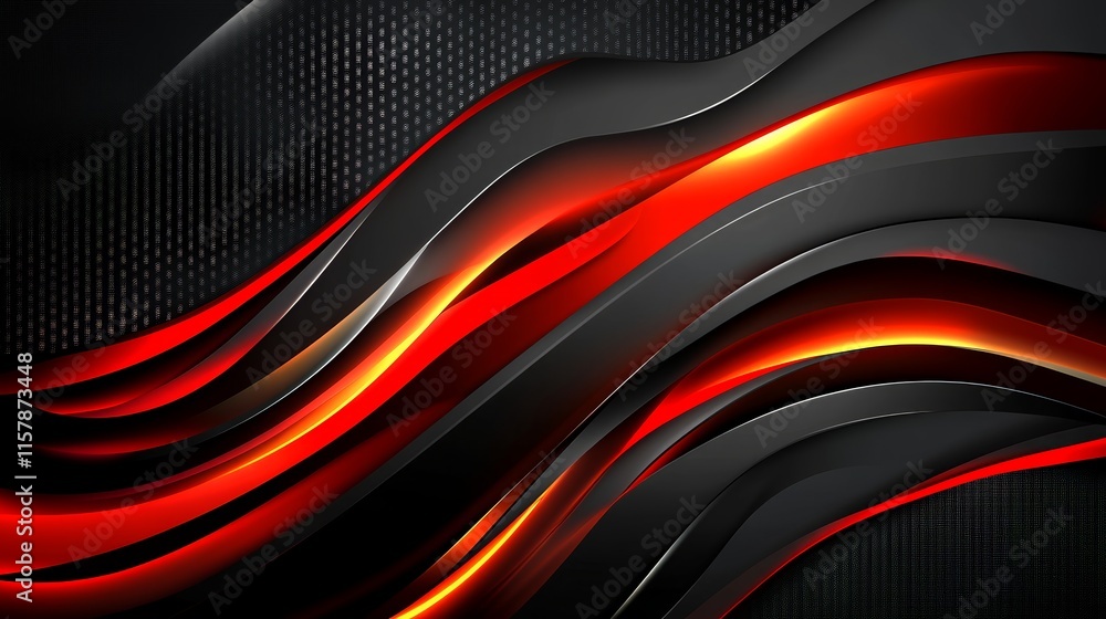 Poster abstract red and black wave background