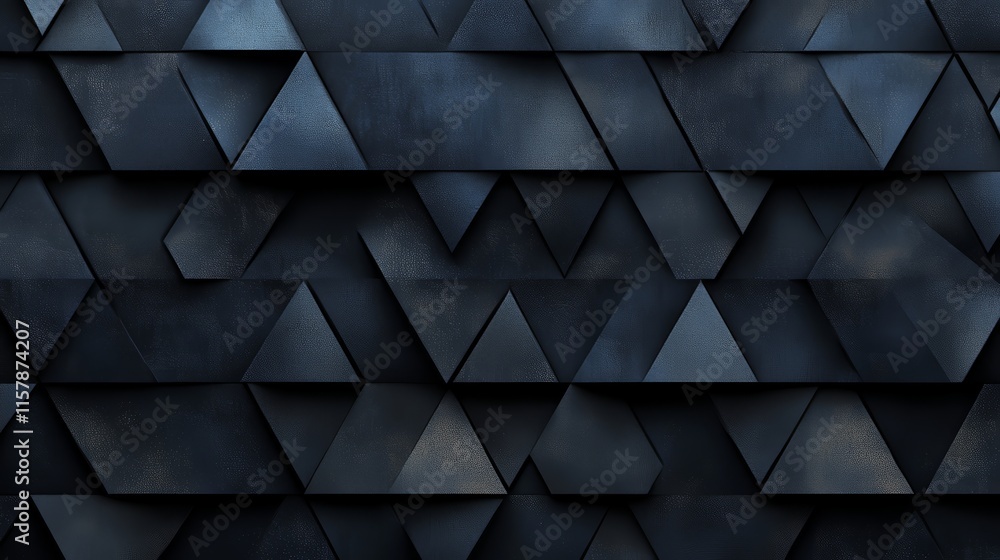 Poster Abstract dark geometric background. Triangles pattern texture.