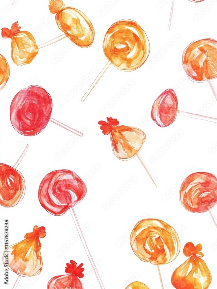 Aufkleber Vibrant rooster shaped lollipops in colorful patterns with ample space for text and design elements. Generative AI