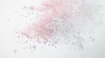 Obraz premium Soft pastel abstract compositions with clusters of shimmering silver and pink fragments, blending organic textures and a digital aesthetic, evoking elegance and modernity. Background