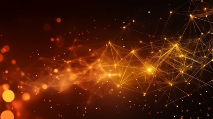Fototapeta premium Abstract glowing network connection. Digital data flow, technology background.
