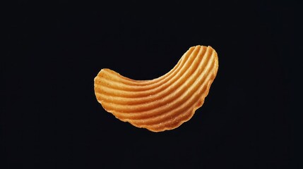 Obraz premium Crispy potato chip kitchen food photography dark background close-up snack appeal