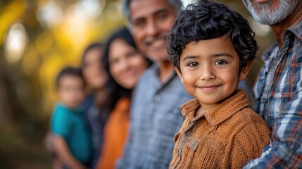 Joyful Family Portrait in Autumn Light