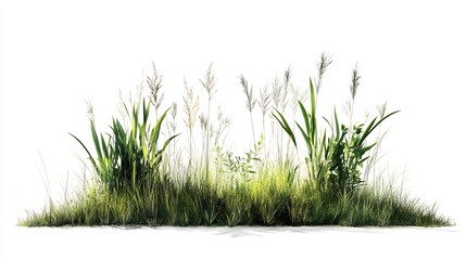Vibrant Summer Meadow Grass: Realistic 3D Rendered Illustration. AI Generated