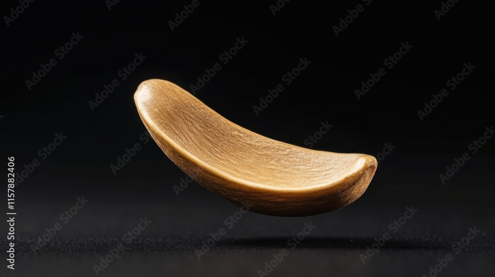 Aufkleber floating golden object studio abstract art dark background close-up minimalism for visual impact
