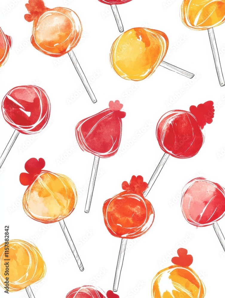 Poster vibrant rooster shaped lollipops with colorful swirls ready for use in creative projects or mock up 