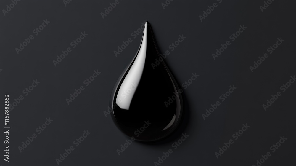 Poster captivating black liquid drop studio setting macro photography minimalist background close-up artist