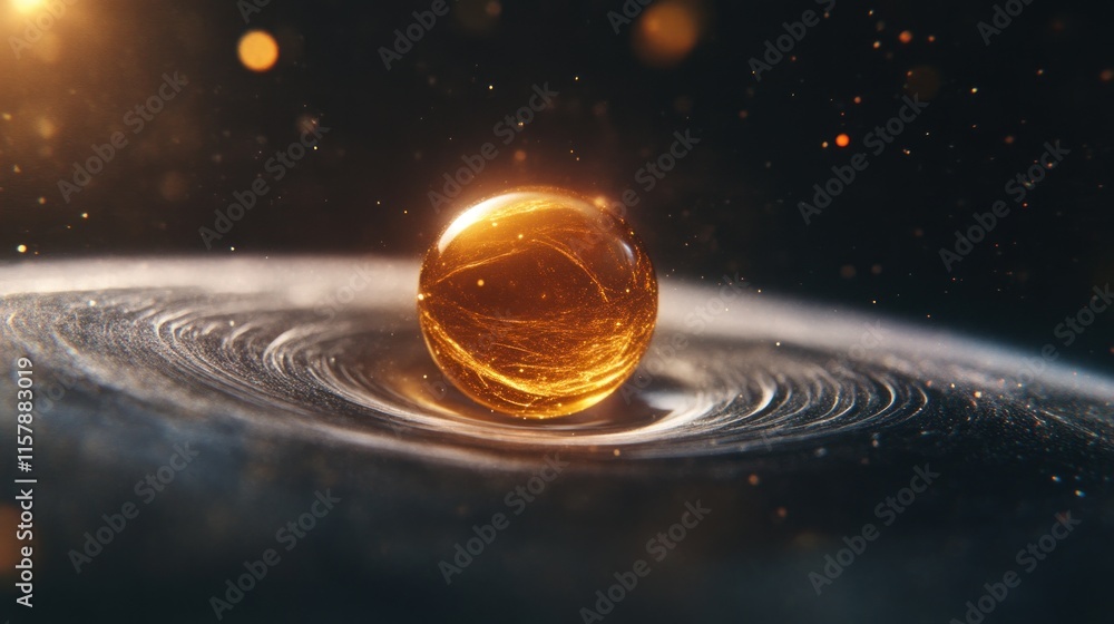 Aufkleber cosmic energy sphere outer space digital art sci-fi environment abstract view universal connection
