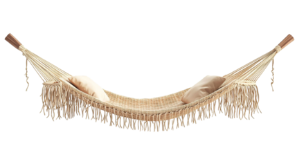 Comfortable Hammock for Relaxation Isolated on White Background