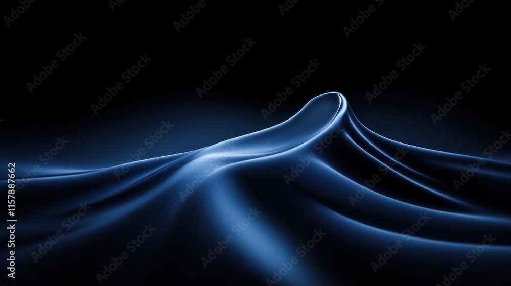 Poster dynamic blue wave motion ocean surface abstract image dark background close-up visual tranquility