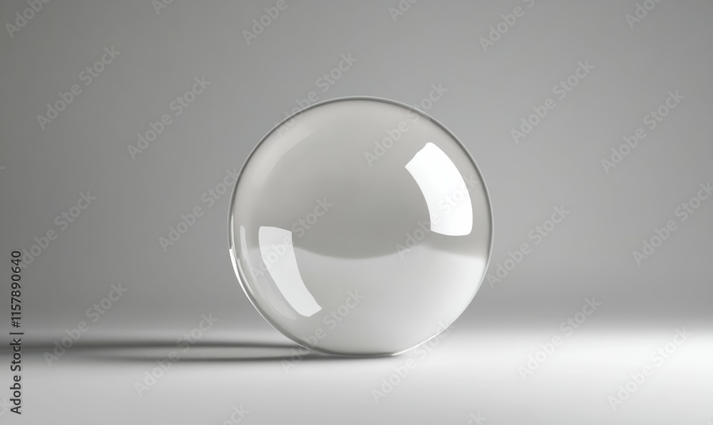 Poster delicate soap bubble floating mid-air, with intricate reflections and a gradient gray background, ep