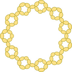 Decorative Gold Pattern Round Shape Border Frame