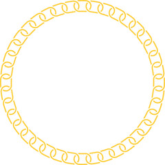 Decorative Gold Chain Pattern Round Shape Border Frame