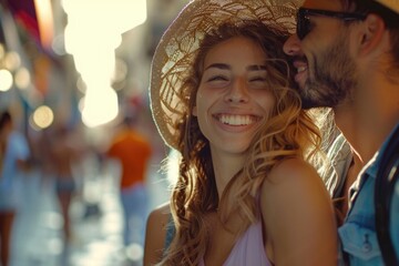 Young couple exploring new destinations together.