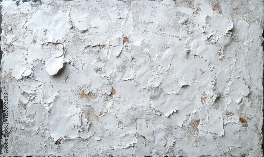 Poster a white, textured surface made by applying filler paste with a putty knife in random, irregular stro