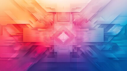 Obraz premium Vibrant Digital Painting: Abstract Geometric Artwork with Bold Color Gradients. AI Generated