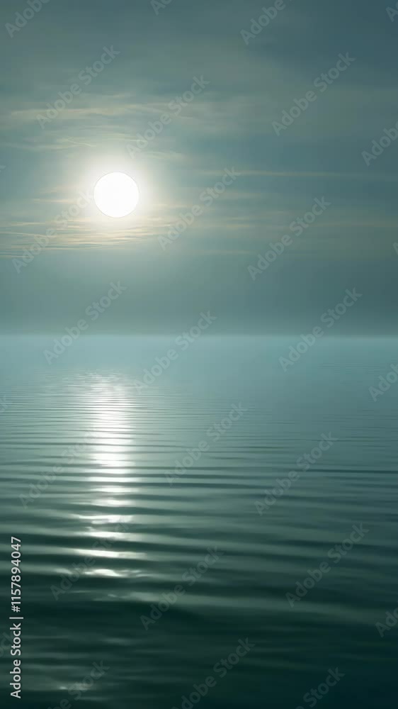 Poster moonlight reflecting on calm waters creates a serene evening atmosphere in a tranquil setting