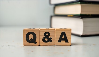 Wooden blocks with QA letters. Simple question, answer concept. Education or FAQ concept. Ideas for book or teaching aid. Perfect for learning, understanding information. Simple, educational design.