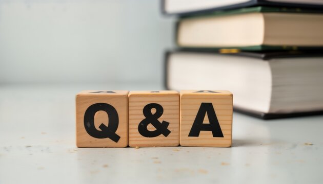 Wooden blocks with QA letters. Simple question, answer concept. Education or FAQ concept. Ideas for book or teaching aid. Perfect for learning, understanding information. Simple, educational design.