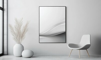 Contemporary Interior Design Background. Modern Poster Mock up.