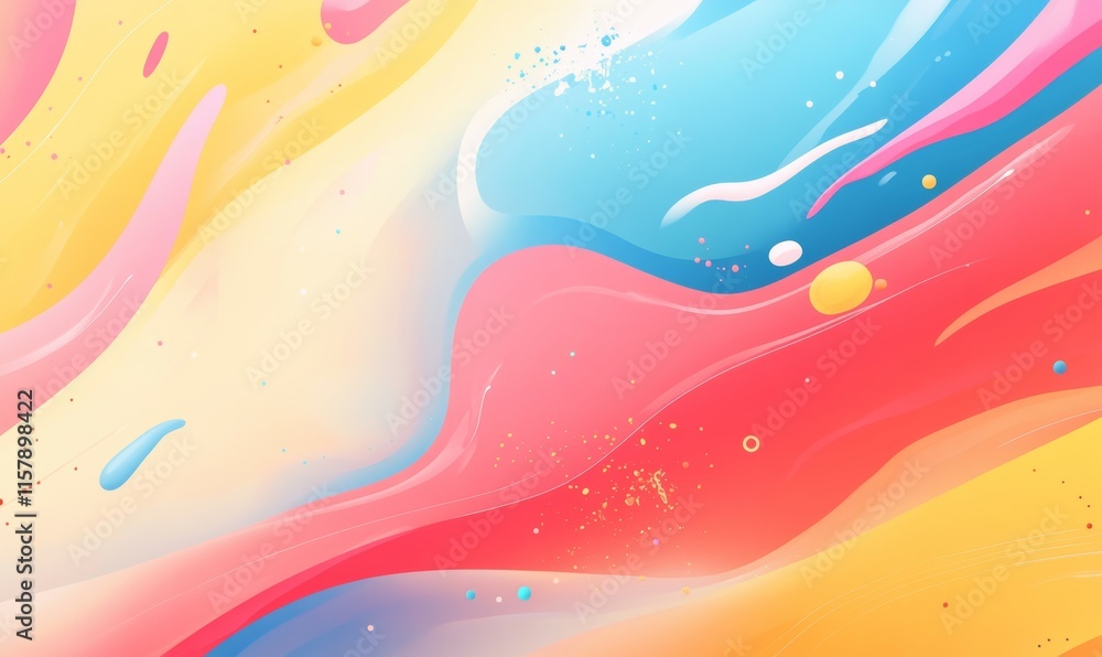 Aufkleber illustration of bright abstract background with splashes of colorful paint on gradient surface