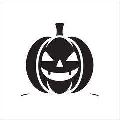 A spooky Halloween pumpkin icon with a carved jack-o'-lantern face. Perfect for Halloween decor, party invites, or seasonal designs. Great for digital and print projects.