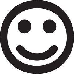 A cheerful and friendly smiling face icon, perfect for conveying happiness, joy, or positivity in various designs. This simple image is ideal for use in apps, websites, and promotional materials.
