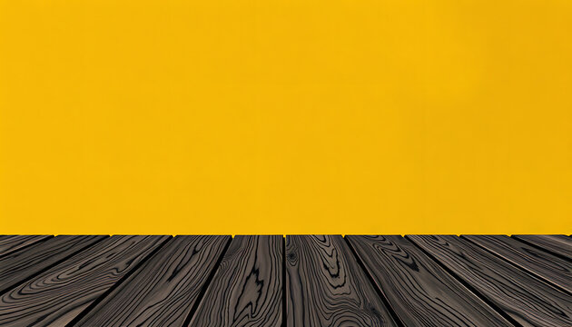 Dark wooden table top with empty copy space and gold structured textured wall backround, hand-drawn digital illustration. isolated with white highlights