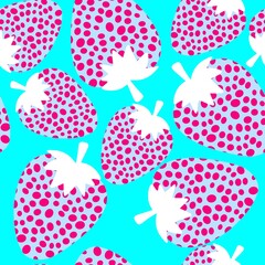 Summer fruit seamless strawberry berry pattern for wrapping paper and fabrics