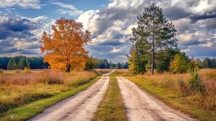 Fototapeta premium Scenic Countryside Under Overcast Skies