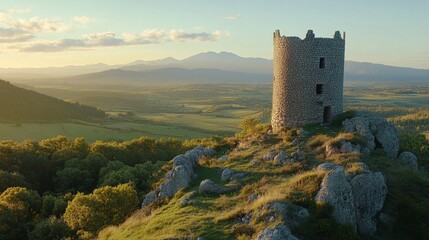 Scenic Tower Overlooking Panoramic Landscape at Dusk