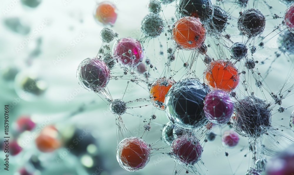 Poster pulsing nodes and geometric data streams: a visionary molecular landscape