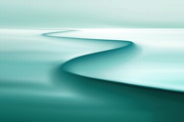 Abstract green wave design with smooth curves and gradient tones. nature or calm concept