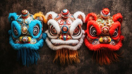 Obraz premium Colorful Traditional Masks of Diverse Cultures Displayed Together