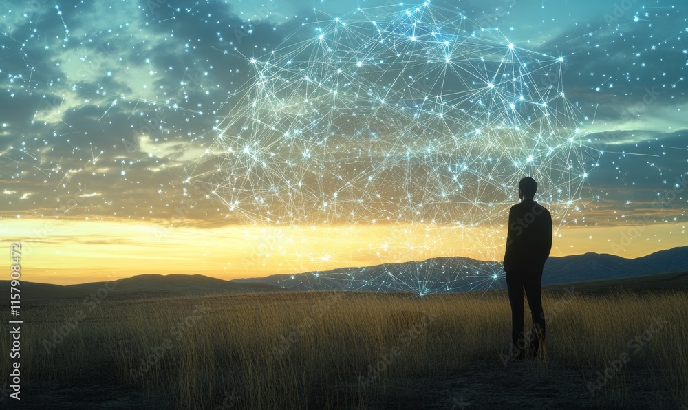 Poster reating a global network using modern communication and technology. concept for 5g wireless digital 