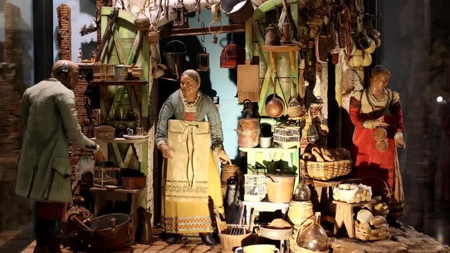 Nativity scenes and miniature reproductions of the Neapolitan artistic tradition. Scenography, shepherds and miniatures.