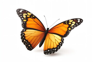 Fototapeta premium A butterfly with orange wings is flying in the air