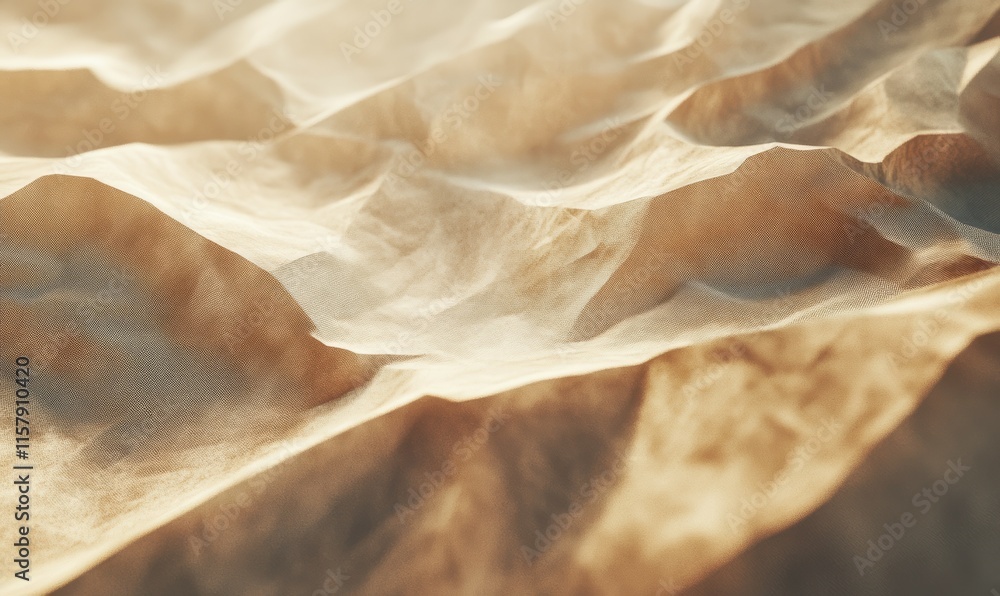 Poster rolling desert dunes with fine ripples of sand, shadow patterns creating a hypnotic rhythm.