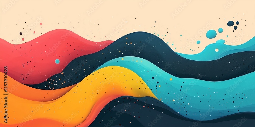 Canvas Prints vibrant and dynamic wave with a blue and yellow section
